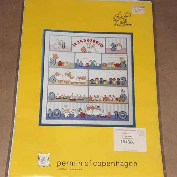 Permin of Copenhagen Count to Ten 151328 Sampler Cross Stitch Pattern - Picture 2 of 4